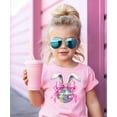thumbnail image 3 of Disco Bunny Easter Shirt for Girls Fluffy Rabbit Ears and Pink Coquette Bow Graphic Tee Pink Shirt 5-6, 3 of 4