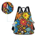 thumbnail image 5 of FORMRS Women's Travel Backpack Purse Anti-Theft Hidden Pockets Casual Shoulder Bag, Cartoon Flowers, 5 of 7