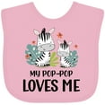 thumbnail image 3 of Inktastic Zebra My Pop-pop Loves Me Boys or Girls Baby Bib, 3 of 4