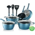 thumbnail image 1 of NutriChef 11-Piece Pots and Pans Set \u2013 Non-Stick Kitchen Cookware Set with Frying Pans, Saucepan, Cooking Pots, Lids, Utensils, Ceramic Coated, Induction & Gas Compatible, 1 of 7