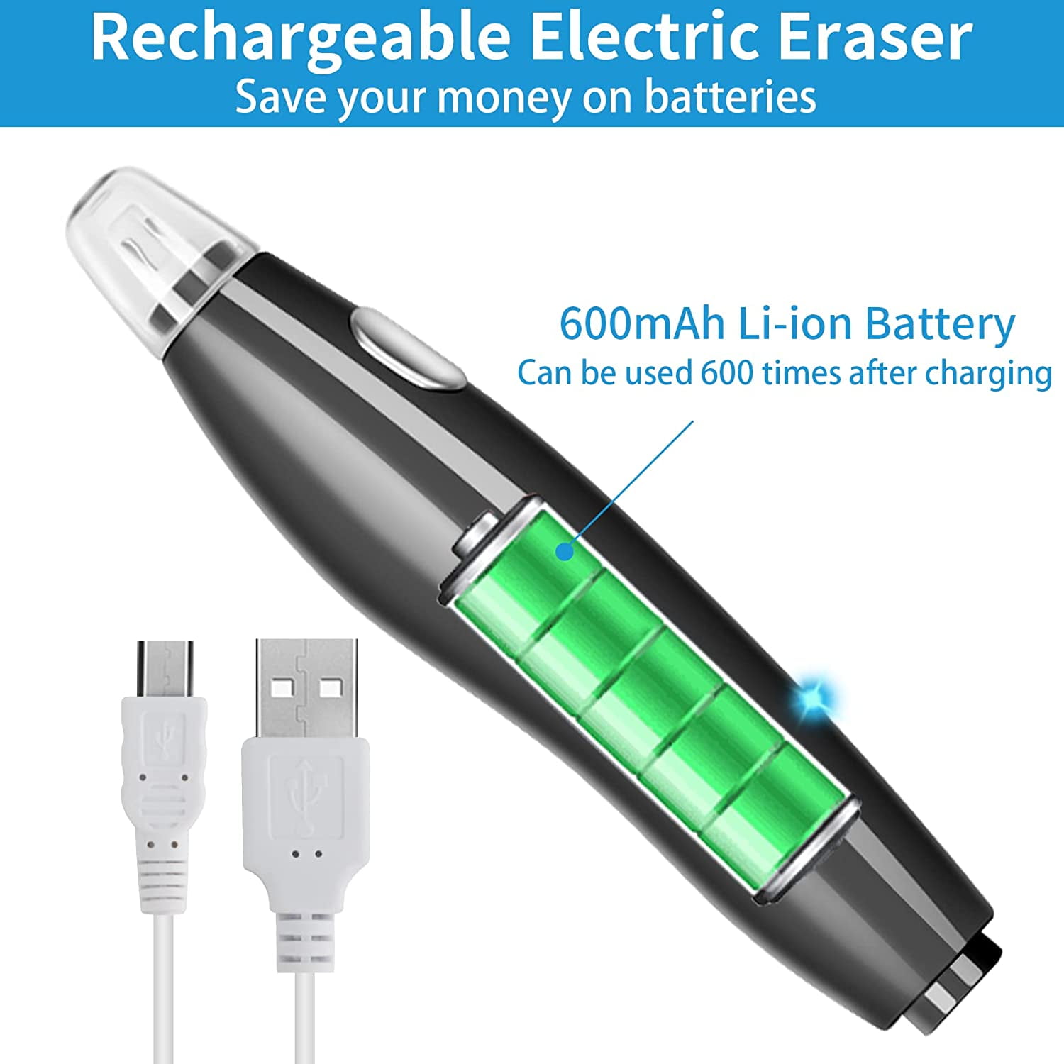 Electric Eraser with 140 Refills, Battery Operated-EEB01