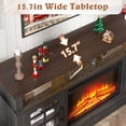thumbnail image 6 of ENYOPRO Fireplace TV Stand with LED Light for 65 Inch TV, TV Console with 24''Electric Fireplace, Console Entertainment Center Television Table for Living Room or Bedroom, Black+Brown, 6 of 9