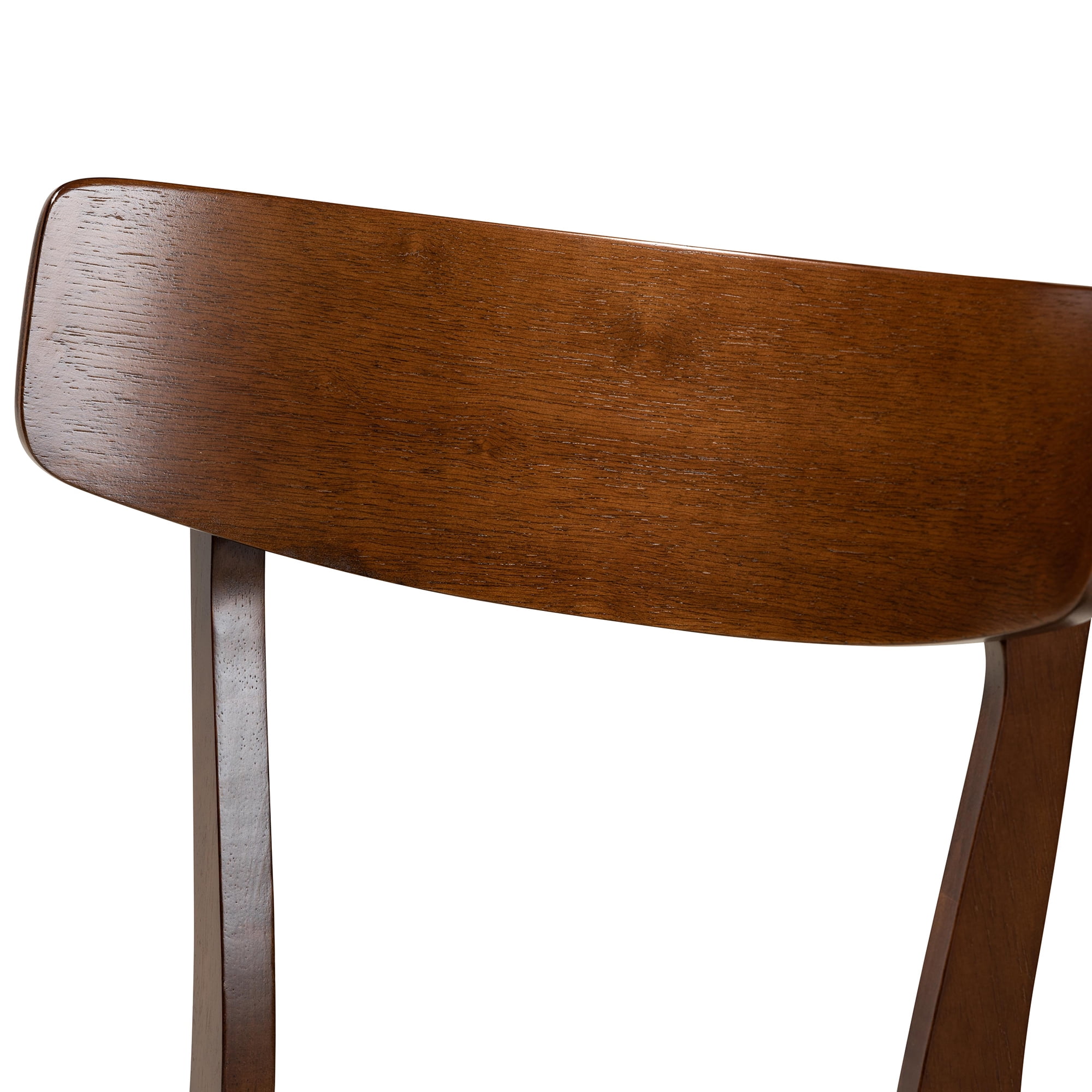 Baxton Studio Nori Mid-Century Dining Set, 5-Piece, Walnut