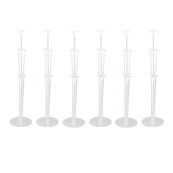 Soimiss 6Pcs Transparent Balloon Holder Table Stand Kit Balloon Support Cup with Stick Base