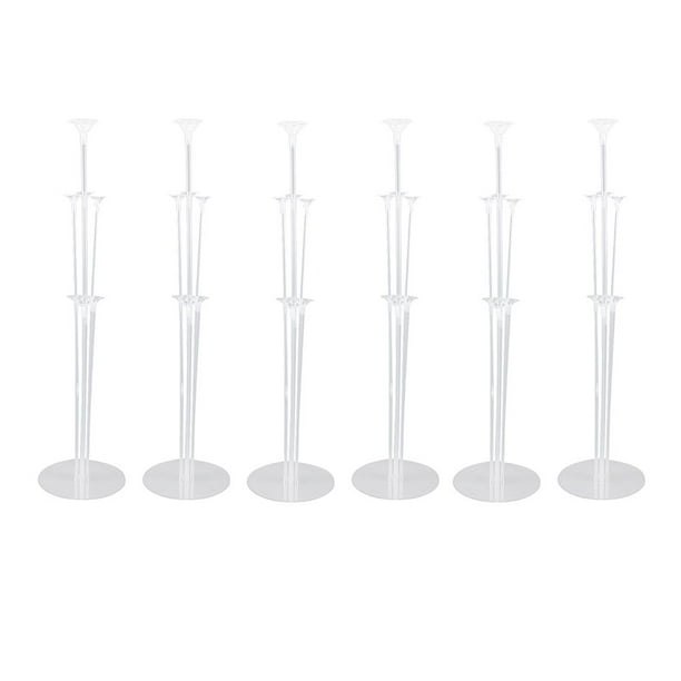 EeaseMX 6 soportes de mesa para globos, reutilizables, transparentes, con base de palo (transparentes, 70 x 17,5 cm)