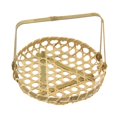 thumbnail image 1 of Cesta de bambú Cesta tejida Cesta de la compra con asa Soporte decorativo para flores Cesta de almacenamiento Cesta de granja para favores de fiesta L Sunnimix Cesta tejida, 1 of 8