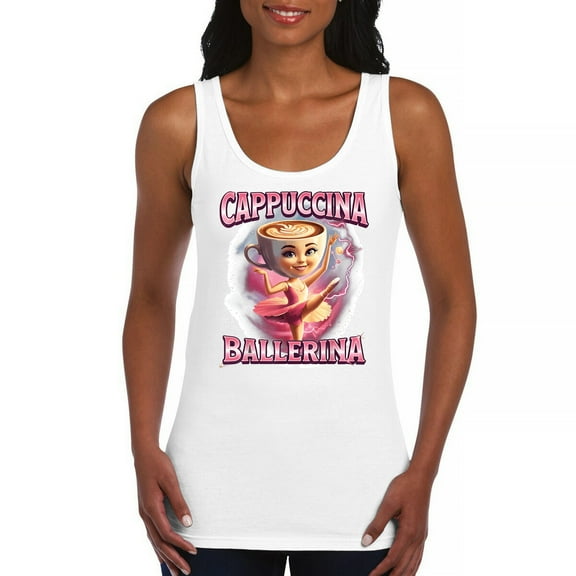 Cappuccina Ballerina Women's Tank Top Fun Italian Brainrot Gen Z Alpha Meme