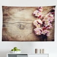 thumbnail image 1 of Floral Tapestry, Cherry Branch with Pink Blossom Traditional Style Illustration Asia Culture Themed, Fabric Wall Hanging Decor for Bedroom Living Room Dorm, 2 Sizes, Pink Black, by Ambesonne, 1 of 1
