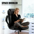 thumbnail image 3 of Dhole Ergonomic High-Back PU Leather Office Chair with 120° Recline & Flip-Up Arms - Home Office Desk Chair for Work, Study, Gaming, 300LBS Capacity (Black), 3 of 8