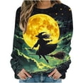 thumbnail image 4 of aohooy Women Halloween Sweatshirts 2025 Crewneck Casual Long Sleeve Fall Sweatshirts Lightweight Pullover Tops Graphic Cute Sweater Multicolor,S, 4 of 6