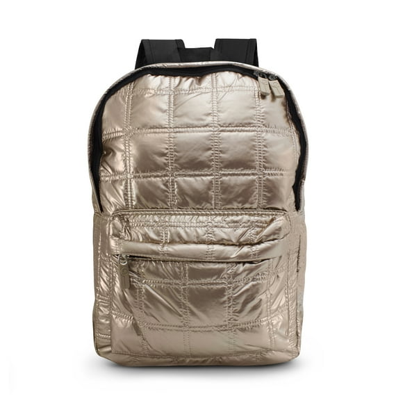 Mochila Escolar Acolchada con Acabado Metalico