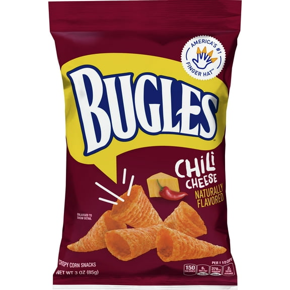BUGLES CHILI CHEESE CORN SNACK – 6CT × 3OZ BAGS MULTIPACK