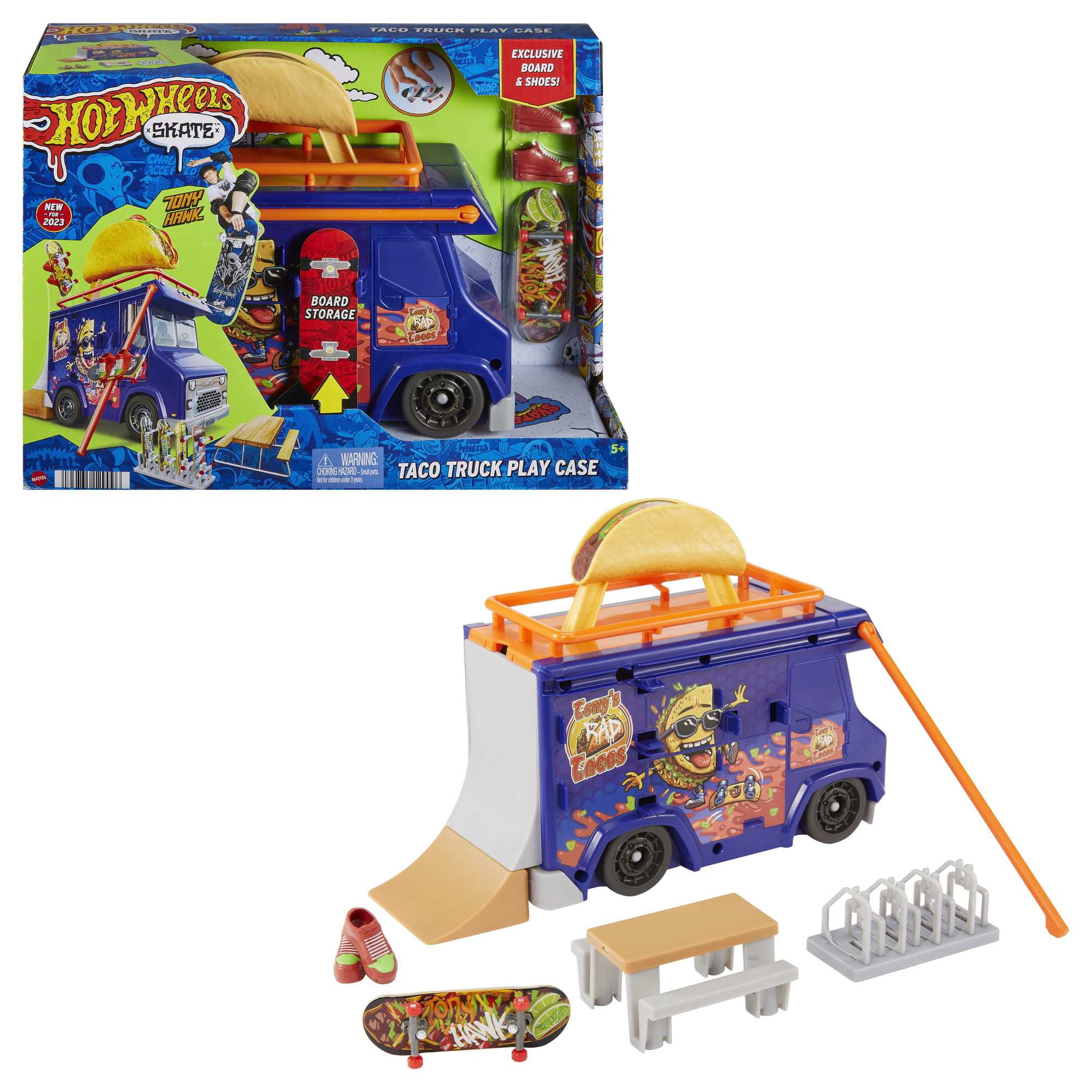 ホットウィール TONY HAWK TRANSFORMING SKATE BUS Hot Wheels Skate Tony Hawk Transforming Skate Bus with 1 Exclusive