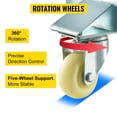 thumbnail image 4 of VEVOR Heavy Duty Drum Dolly 5 ruedas giratorias marco de acero de 55 galones sin inclinación con freno, 4 of 8
