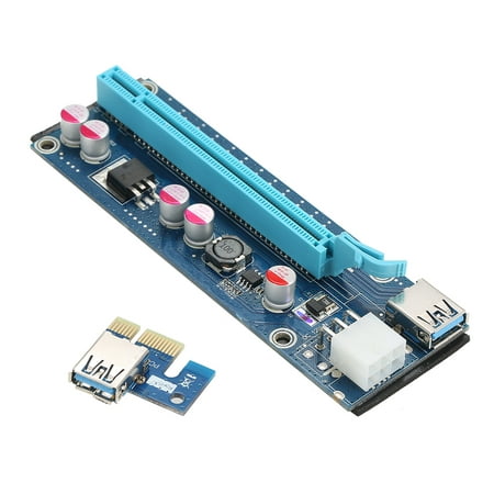 Segotep PCI-E 1X to 16X Powered USB3.0 GPU Extender Riser Adapter Card 6Pin w/60cm USB3.0 & Molex to SATA Power Cables for Mining ETH BTC Bitcoin Ethereum