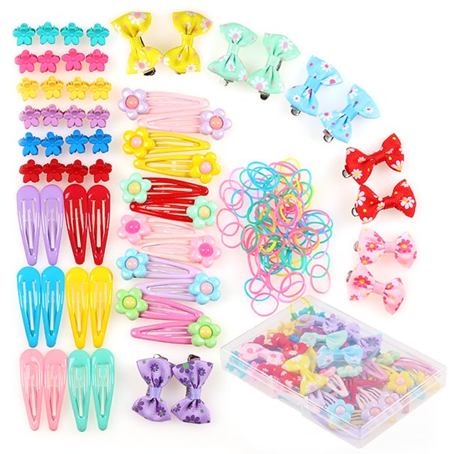 Hair Accessories Alloy Mini 110PCS Elastic Hair Band Snap Hair Clips for Girls