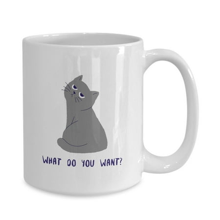 

What Do You Want Funny Annoyed Cat coffee mug