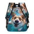 thumbnail image 4 of Easygdp Sea Swimming Corgi Mochila Ergonómica Versátil para Laptop - Múltiples Bolsillos, Correas Ajustables, Unisex para Escuela, Viajes y Actividades al Aire Libre-One Size, 4 of 5