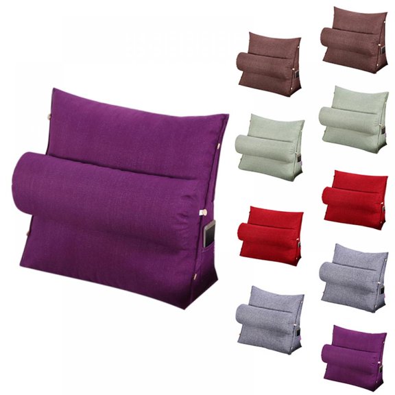 20x50x60cm Triangular Cushion Wedge Lumbar Pillow Support Bed Backrest Bolster Headboard