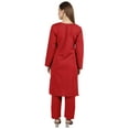 thumbnail image 5 of Moomaya Solid Kurta Pajama Set For Women Ethnic Set Full Sleeve Indian Formal Cotton Clothing, 5 of 7