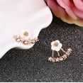 thumbnail image 5 of Pendientes de estilo coreano con forma de alfiler y flor de margarita, pendientes colgantes de aleación, 5 of 5