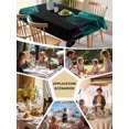 thumbnail image 5 of Teal Blue Rose Table Cloth, Vintage Abstract Garden Flower Floral Black Waterproof Tablecloth for Rectangle Tables, Reusable Washable Fabric Table Cover for Restaurant Kitchen Dining Tables 54"x108", 5 of 6