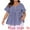 Blue, variant on DARING DIVA Women's Plus Gingham Tops Plaid V Neck Babydoll Top 1X Pink