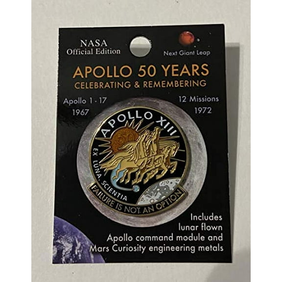 NASA Apollo 13 Pin 50th Anniversary Contains Flown Metal Failure Is Not An Option