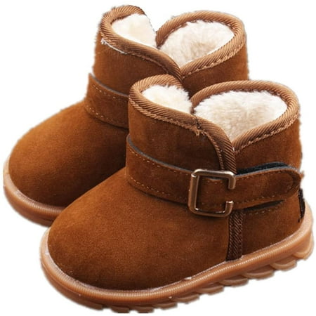 

Toddler Baby Boy Girl Thick Outdoor Snow Boot Anti-Slip Fur Lined Booties