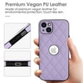 thumbnail image 7 of ELEHOLD for iPhone 12 Case, Soft PU Leather Slim Logo View Classic Luxury Elegant Thin Protective All-Around Shockproof Phone Case for iPhone 12,Violet, 7 of 7