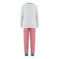 thumbnail image 4 of hirigin Christmas Family Matching Pajamas Set, Long Sleeve Crew Neck Tops with Striped Pants, 4 of 9
