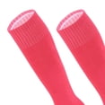 thumbnail image 4 of ZACPNCV Knee High Soccer Socks for Boys Girls Non Slip Cushioned Sole High Tube Socks Solid Color Elastic Calf Football Training Socks Hot Pink, 4 of 5