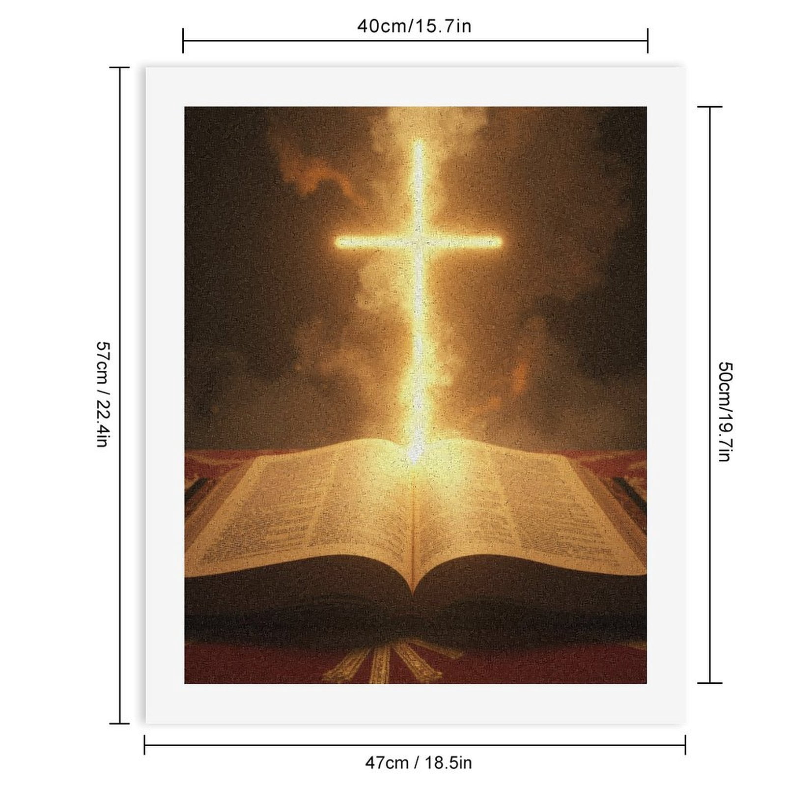 Paint By Numbers Kit for Adults Beginner - Illuminated Glowing Cross DIY Canvas Painting Kits for Adults, Frameless Paint By Number for Adults for Home Wall Decor 16x20 Inch