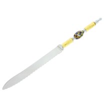 GlassOfVenice Italian Murano Glass Wedding Cake Knife - Gold Millefiori Olive