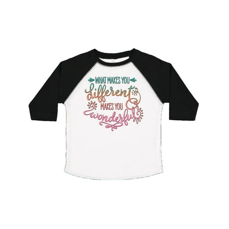 

Inktastic What Makes You Different Makes You Wonderful Teal Pink Gift Toddler Boy or Toddler Girl T-Shirt
