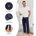thumbnail image 3 of ANLIQI 100% Cotton Mens Pajama Pants Lightweight Sleep Lounge Bottoms Elastic Waistband Button Fly With Pockets (Navy Blue,M new), 3 of 6