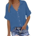 thumbnail image 1 of Birdeem Blouses pour Femmes Mode Décontractée Imprimé Manches Courtes Col Rond Blouses Chemises, 1 of 1