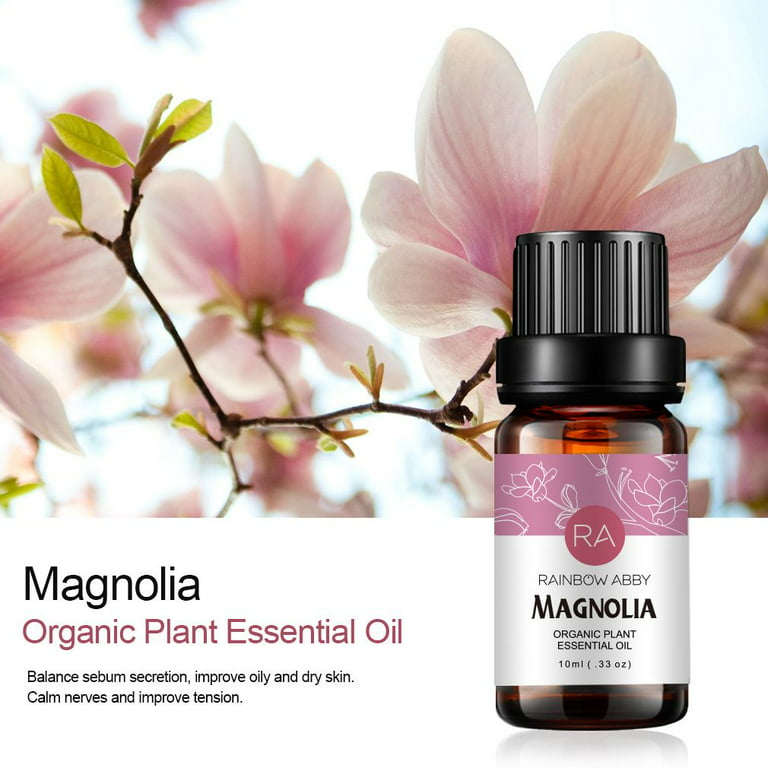 Magnolia Essential Oil 100% Pure Organic Therapeutic Grade Magnolia Oil for  Diffuser, Sleep, Perfume, Massage, Skin Care, Aromatherapy, Bath - 10ML