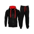 thumbnail image 1 of Innerwin Hoodies Color Block Men Sweatsuit Sports Zip Up Regular Fit Tracksuit Set Style-I 2XL, 1 of 2