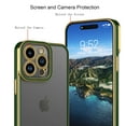 thumbnail image 4 of Tekcoo iPhone 15 Pro Max/15 Plus/15 Pro/15 Case, Plating Rose Gold Edge Soft Bumper Protective Phone Case Cover for iPhone 15 Pro Max 6.7 inche, Green/Gold, 4 of 6