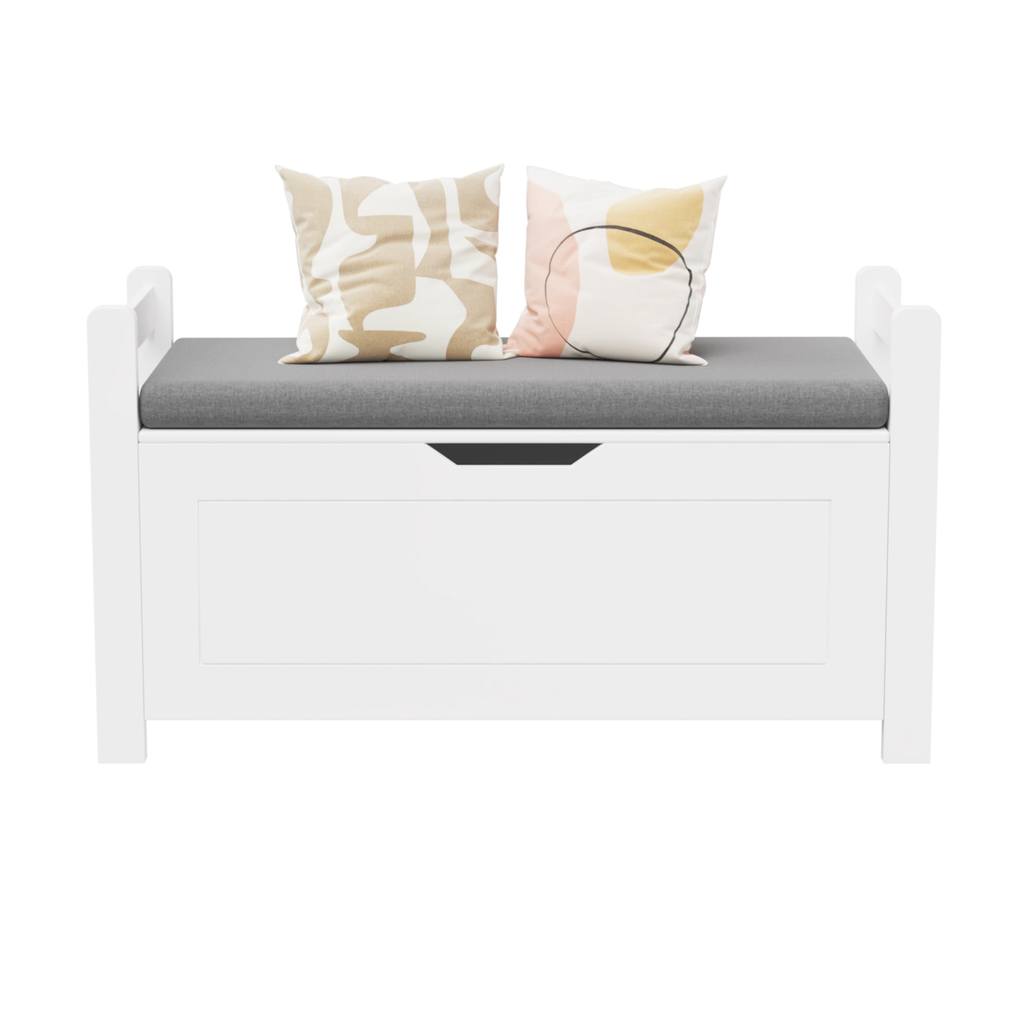Yesurprise Toy Box Chest for Girls Boys, Wooden Toy Storage Organizer Trunk with Cushion Seat Bench, Flip-top Lid & Safety Hinge, Toy Chest for Nursery Playroom