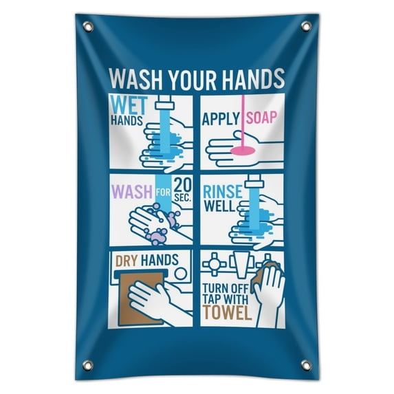 Wash Your Hands Instructions Home Business Office Sign