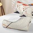 thumbnail image 4 of Homewish Boho Geometric Lines Bed Spread Queen,Minimalist Abstract Art Queen Coverlet Set,Cream,3-Piece, 4 of 7