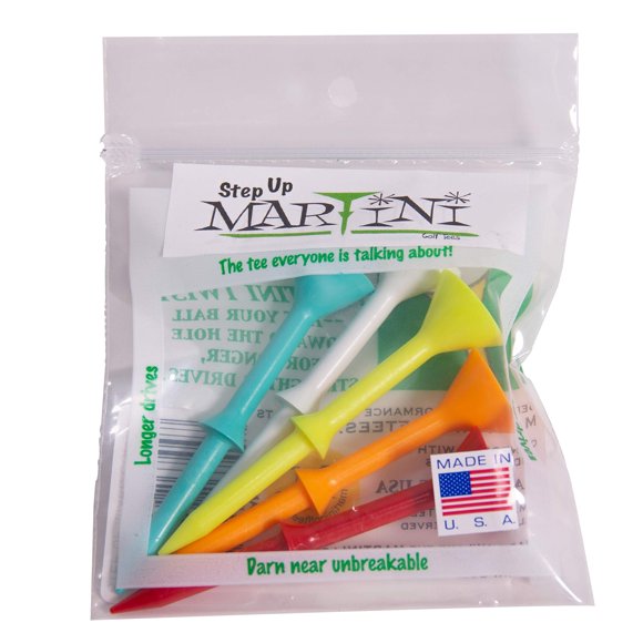 Martini Golf Tees Dmt007 Tees De Plástico Duradero (Paquete De 5) Colores Surtidos 3.25"