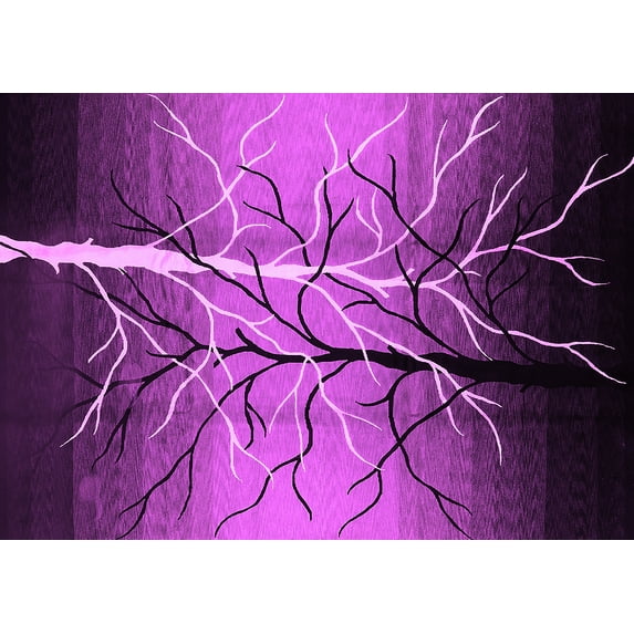 Ahgly Company Indoor Rectangle Oriental Pink Industrial Area Rugs, 7' x 9'