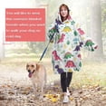 thumbnail image 4 of Wearable Oversized Blanket,White Cute Dinosaurs Pattern Wearable Blanket Hoodie for Adults,Cozy Hooded Blankets with Super Pockets,Super Warm Fuzzy Pullover for Women & Men, 4 of 6