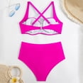 thumbnail image 4 of Wdgfv Two Piece Swimsuit for Women Push Up Bikini Top Tummy Control Bathing Suit High Cut Mid Rise Sporty Swimwear Teens, 4 of 8