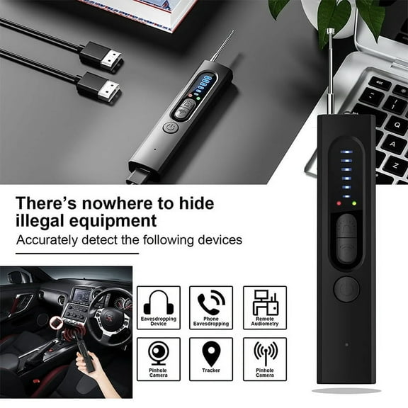 Mini Hidden Camera Wireless Bug Detector Anti Spy Detector Portable Bug Sweeper RF Signal Scanner for Home Office Travel