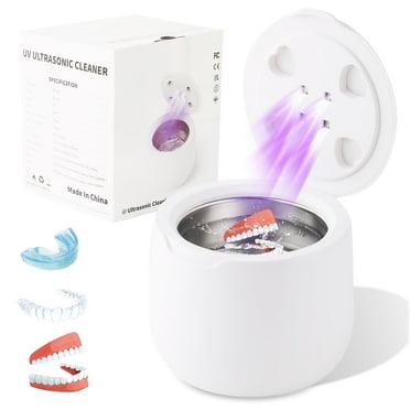 Lunakind 24W 42 kHz Ultrasonic Retainer Cleaner with 4 UV Lamps for Dentures, Mouth Guards, Braces, Toothbrush Heads, Jewelry 250 ml, 2 Modes