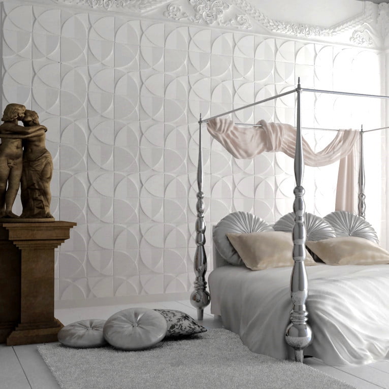 Art3d 33-Pack 11.8 in. x 11.8 in. hyperbola 3D Wall Panels (32 Sq.ft)